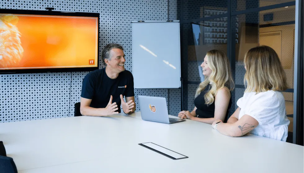 Insource IT consultant meeting with clients