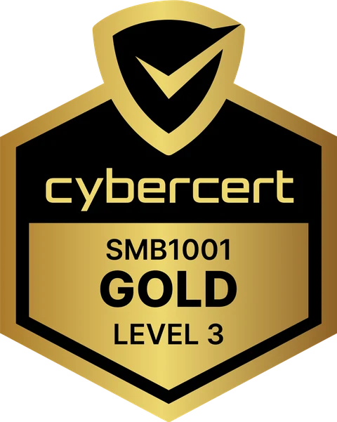 CyberCert SMB1001 Gold Level 3 certified